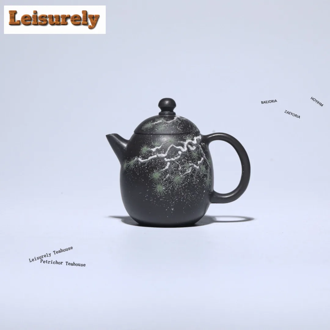 HOYIHM 180ml Antique Yixing Purple Clay Teapots Handmade Dragon Egg Pot Raw Ore Green Section Mud Kettle Zisha Teaset Cha Gifts