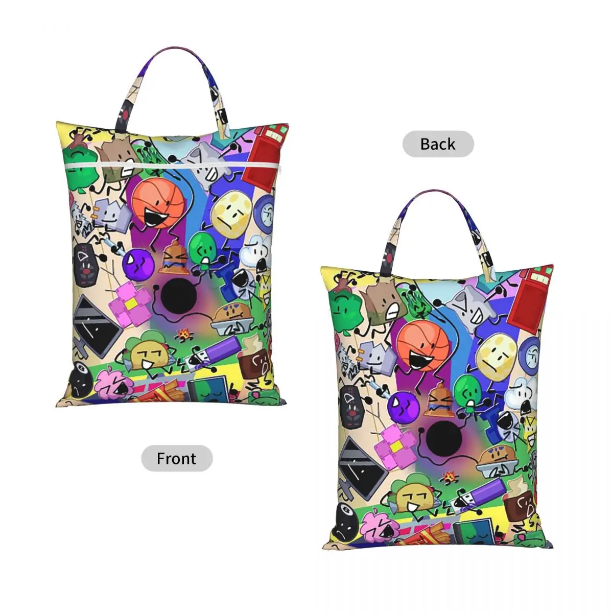 BFDI All Characters Laundry Collector Foldable Laundry Basket Home Organizer Washing Basket Home Organizer