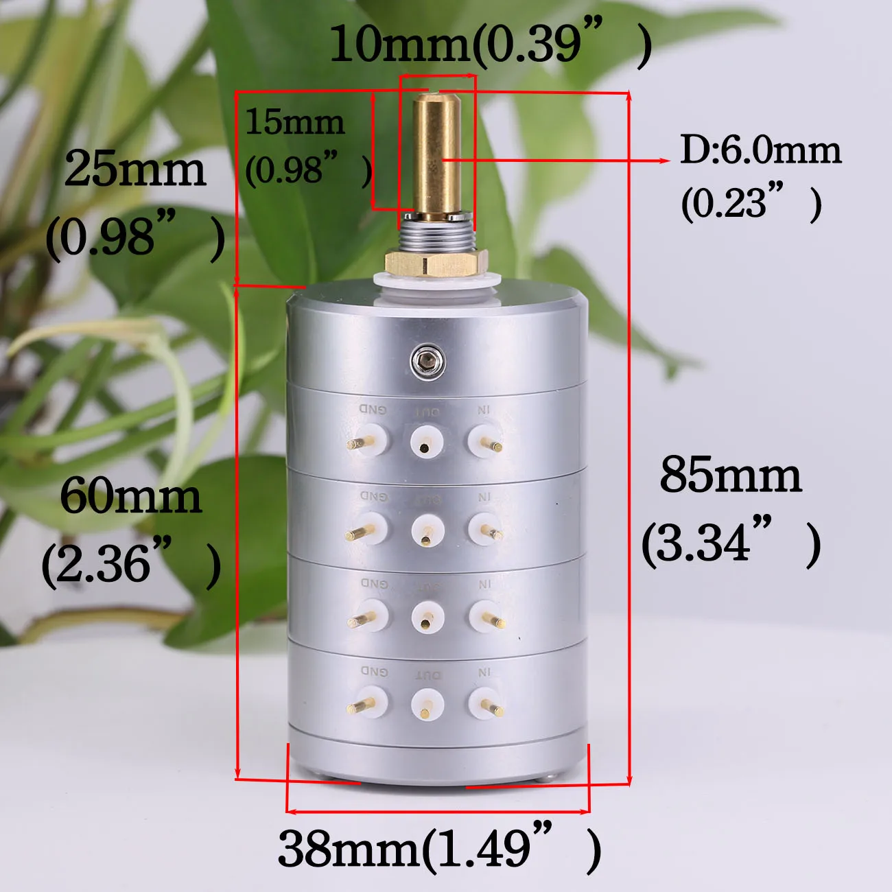 EIZZ-potenciómetro de volumen de 4 canales, dispositivo estéreo de 10K, 25K, 50K, 100K, 250K, 24 pasos, atenuador de Audio escalonado para Audio Hifi DIY, 1 unidad