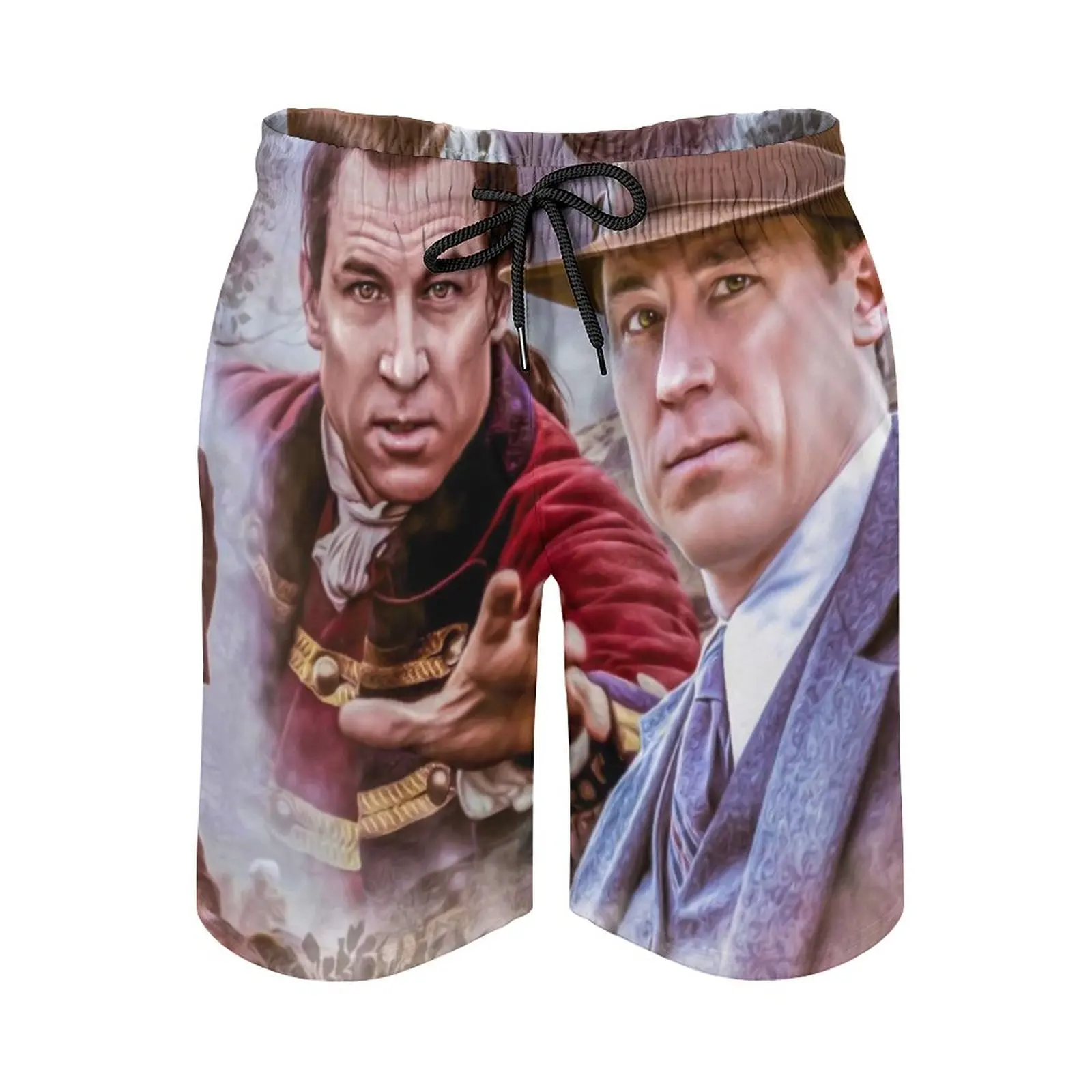 

Two Men Quick Dry Summer Mens Beach Board Shorts Briefs For Man Gym Pants Shorts Outlander Fan Art Beach Shorts