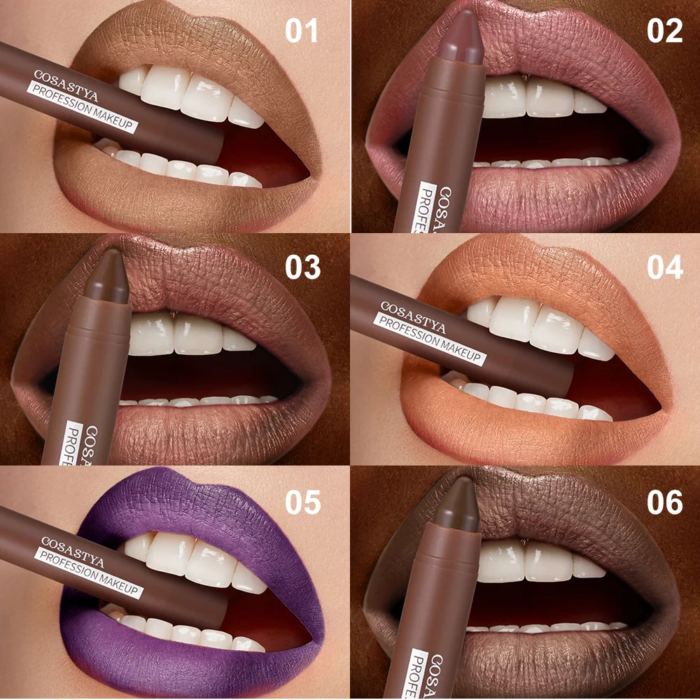 بني داكن الشفاه بطانة تلوين المخملية ماتي مدبب التدرج العنب قلم أحمر الشفاه مقاوم للماء غير لزجة الكنتوري ملء الشفاه ماكياج #5