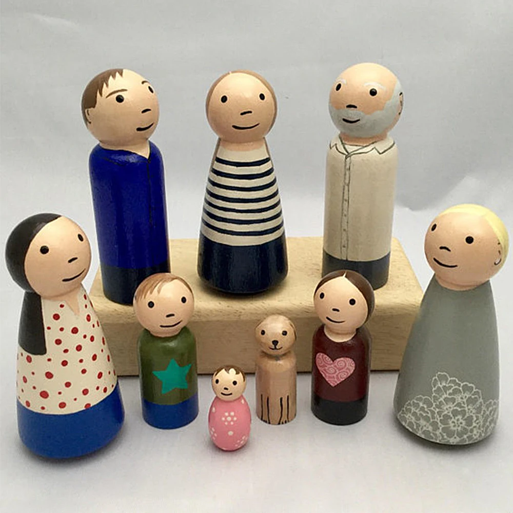 50 Pcs Unfinished Wooden Peg Doll for DIY Painting Natural Wood Doll Bodies Figures Decorative Peg People for Kids Arts Crafts