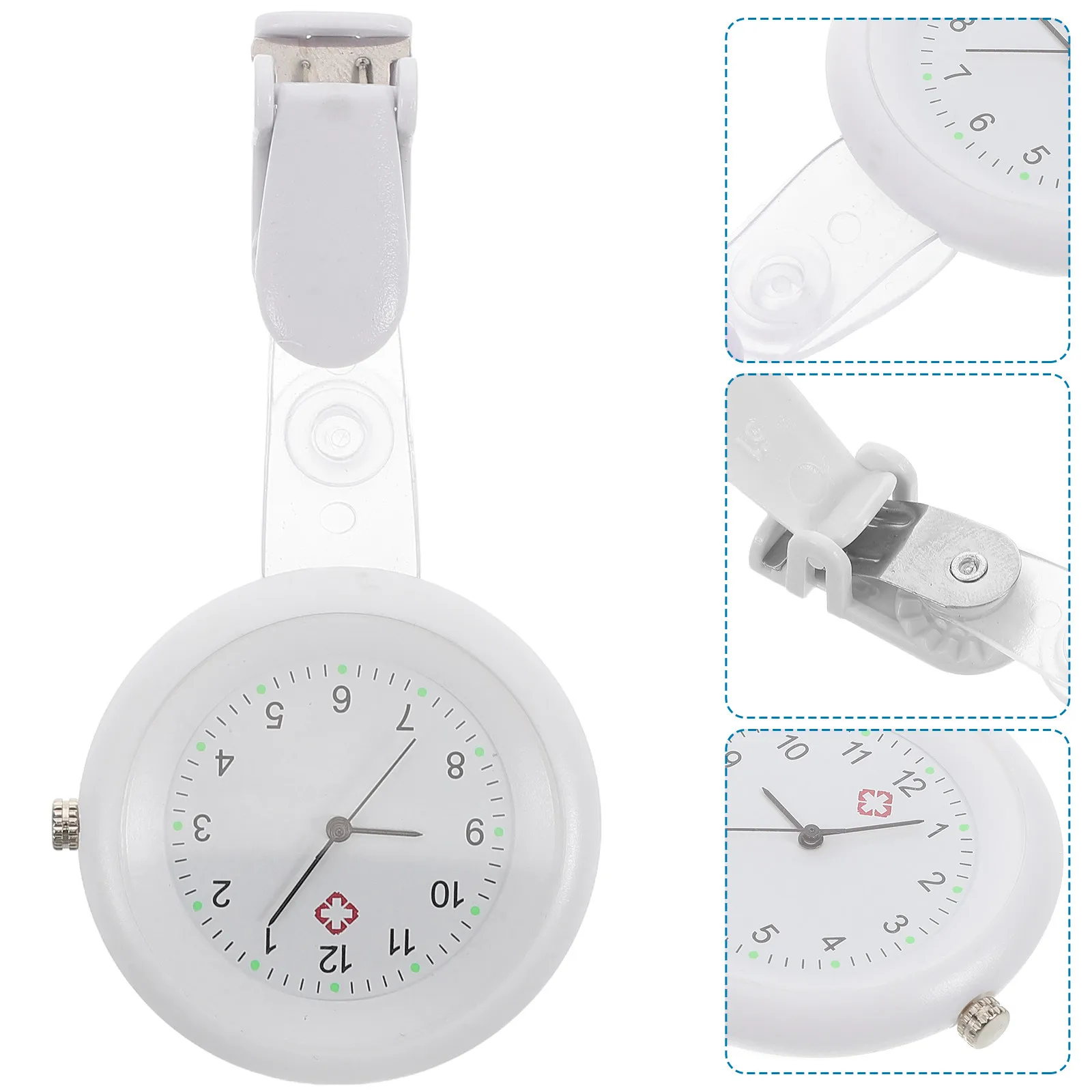 Retractable Nurse Watch Lightweight Plastic Case Quartz Pocket Brooch Fob Watch Clip-on Hanging Watches for Nurses