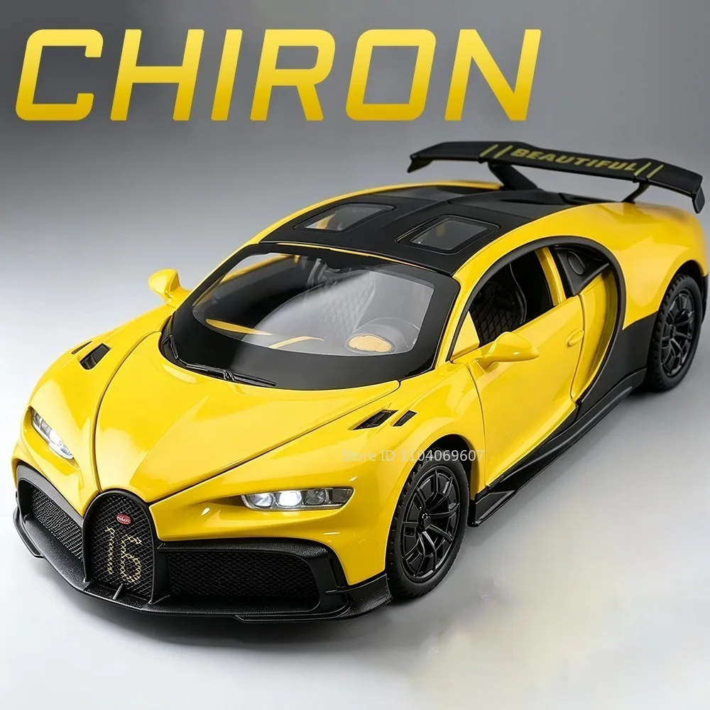 

1:32 Chiron Atlantic Supercar Toy Models Alloy Diecast Doors Opened Exquisite Interior Pull Back Sound Light for Children Gifts