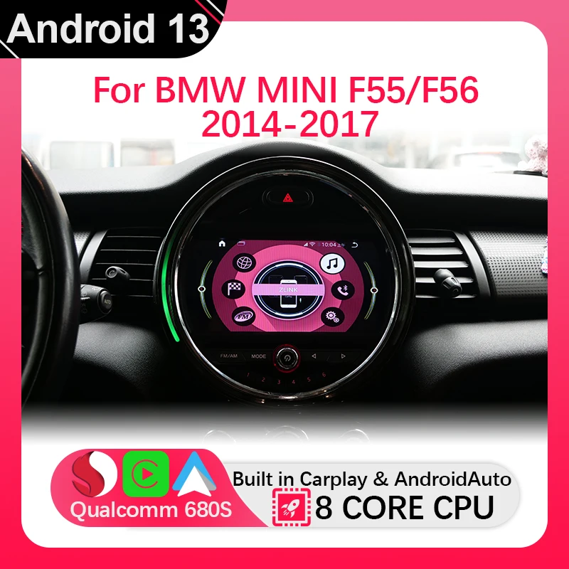 

Upgrade Screen Android 13 Car play For BMW Mini Cooper F55 F56 Car Auto Radio Screen Multimedia Player Car Stereo GPS Navigation