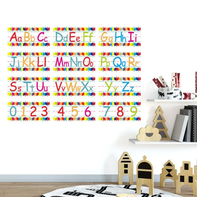 

26 English Wall Stickers 26 English Letters Wall Decals For Toddler Letter Number Decals For Nursery Study Kindergarten