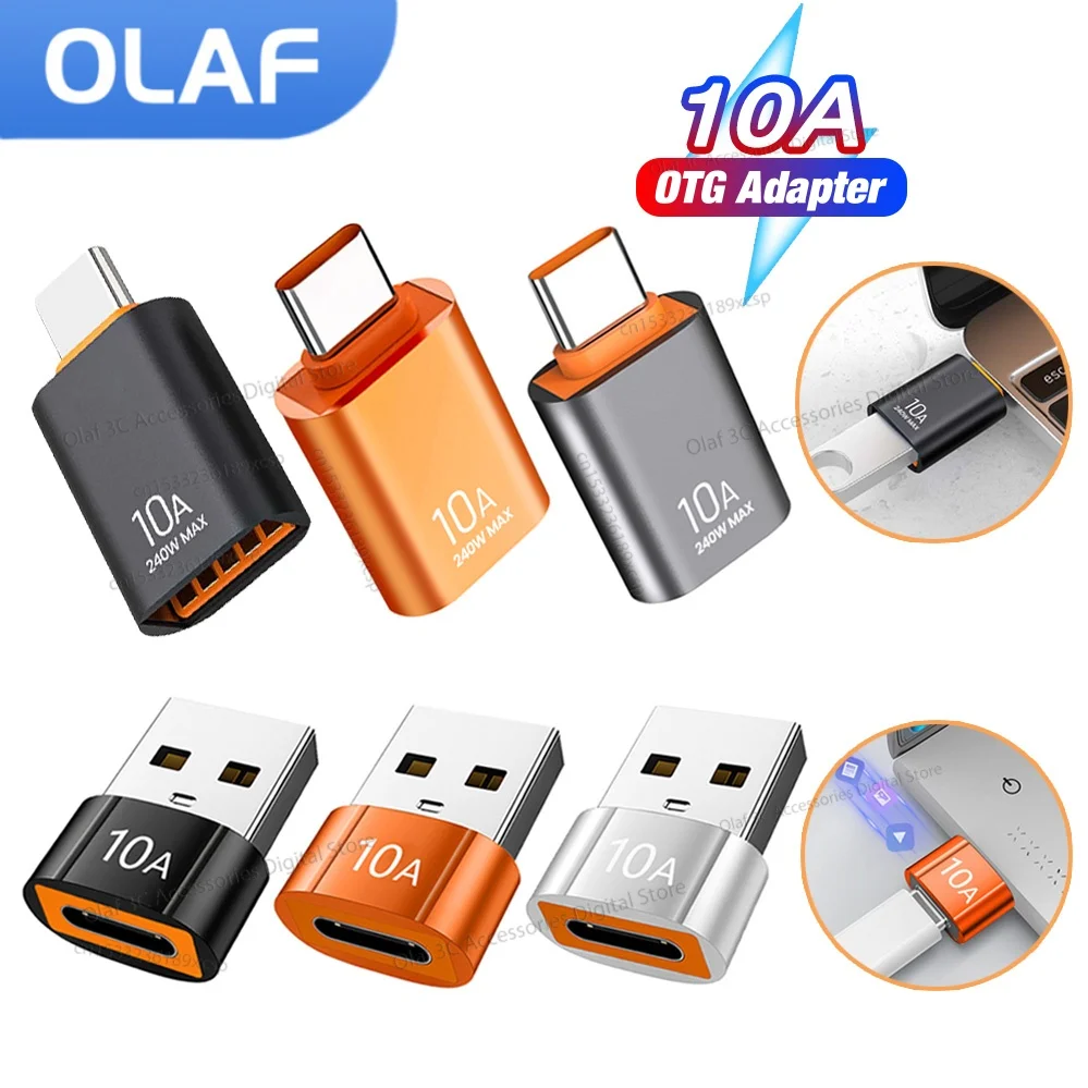 OLAF OTG USB لمحول النوع C ، نقل البيانات ، محول ذكر من النوع C إلى USB3.0 أنثى ، شحن سريع للهاتف ، الكمبيوتر المحمول ، Macbook ، 10A