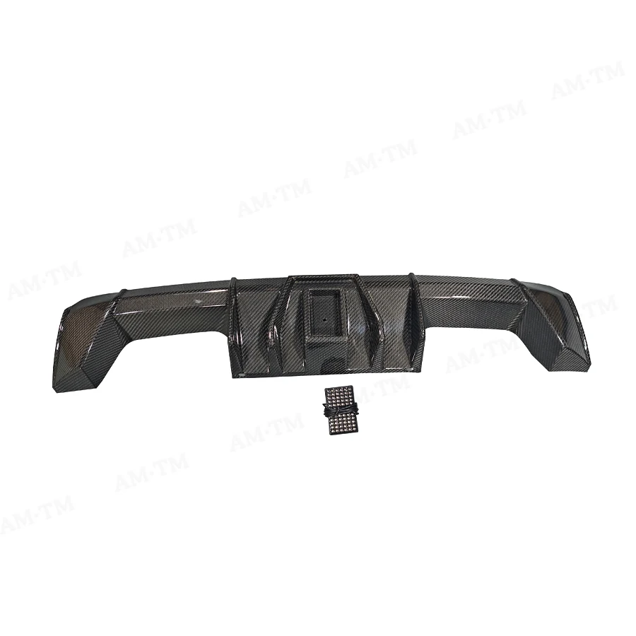 For BMW M3 M4 G80 G82 G83 Coupe Carbon Fiber Rear Lip Diffuser Back Bumper Hugger Spoiler With Light Diffuser
