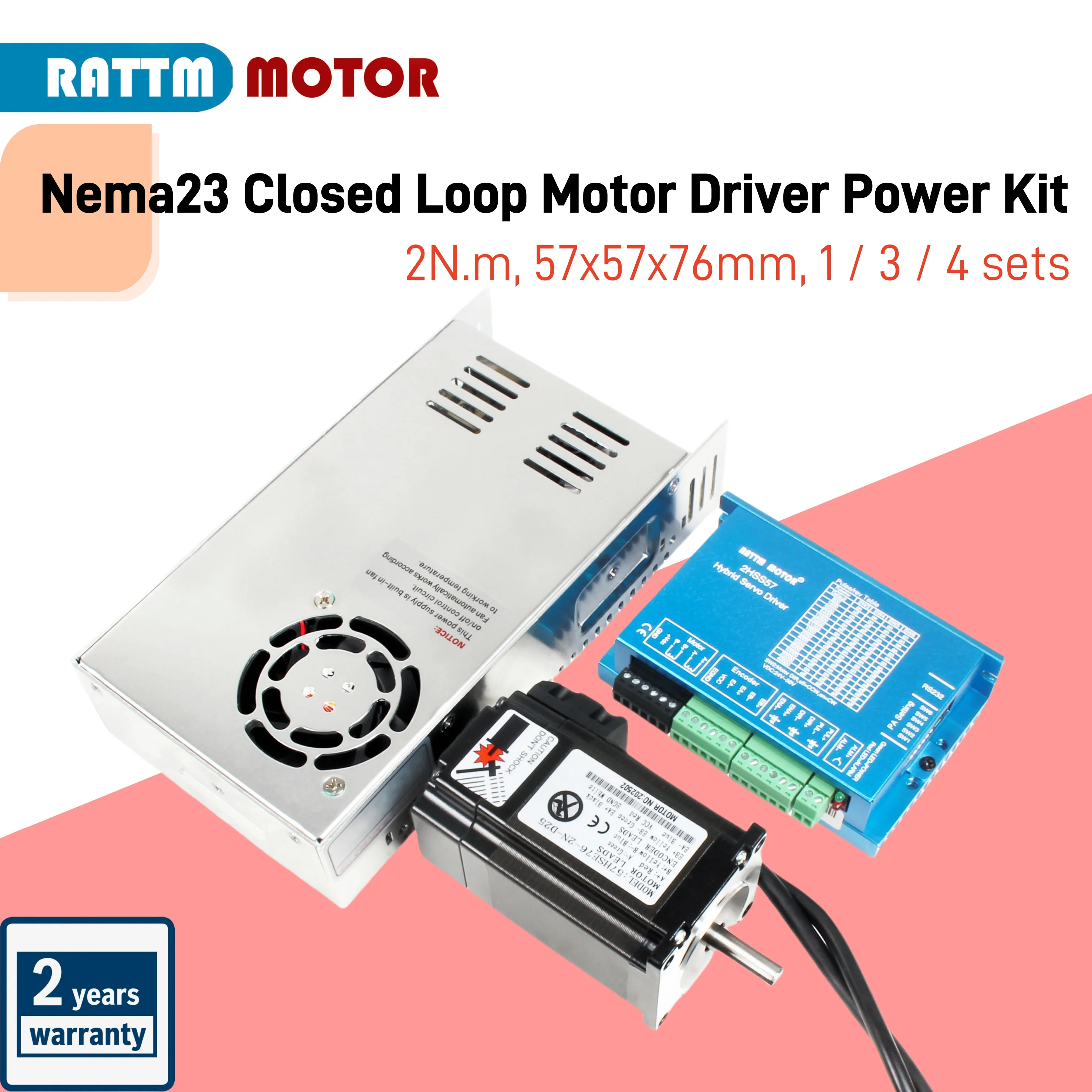 4 Axis Kits Nema23 Closed Loop Motor Driver Power Kit Hybird Encoder Driver 2Phase 1000line MACH3 LPT Port Board 350W Power