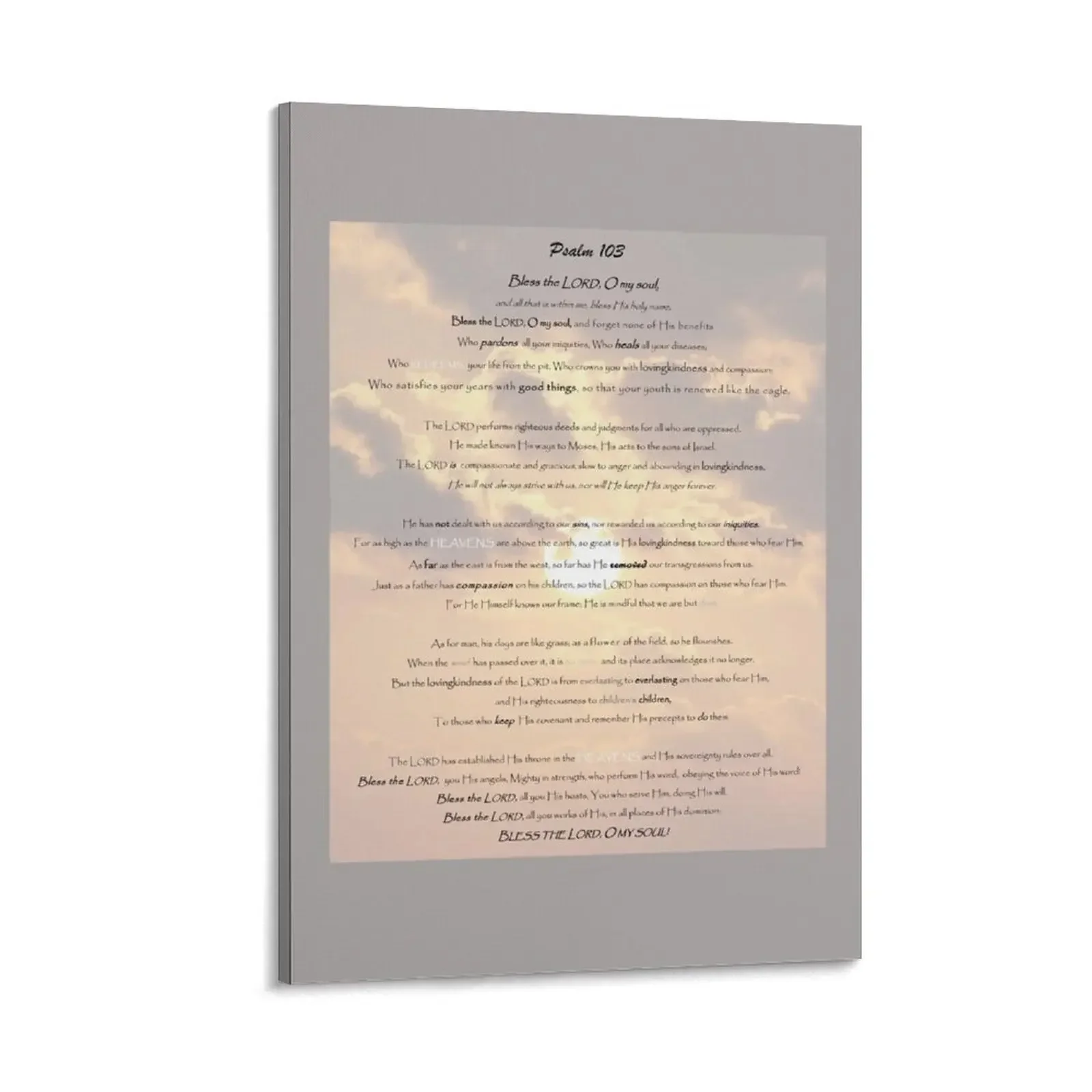 

Psalm 103 Canvas Painting wall decoration painting decorative picture for living room art modern home decoration