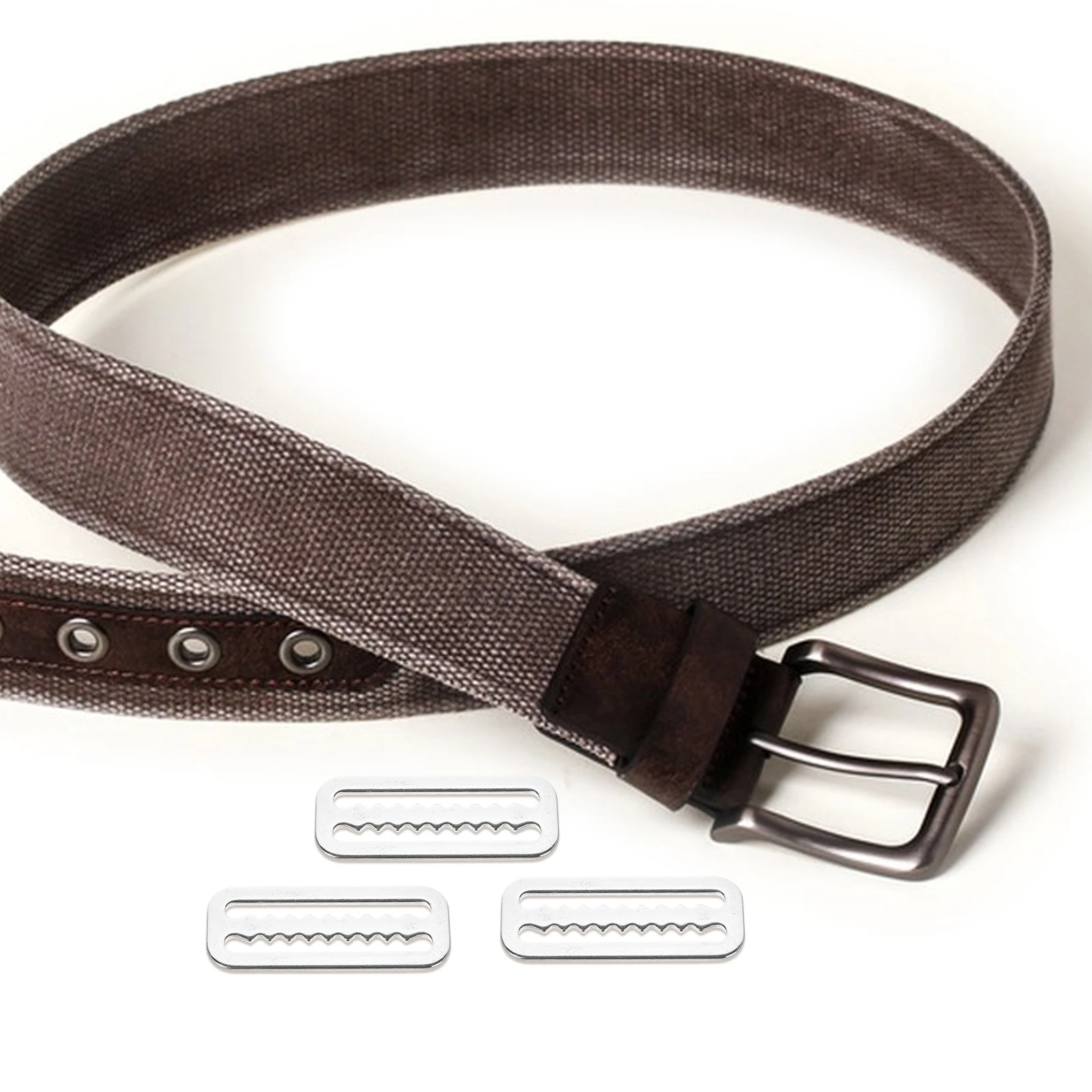 

5pcs Stainless Steel Belt Buckle Serrated Durable Versatile Climbing Diving Webbing Keeper Scuba Weights Outdoor Gear Stability