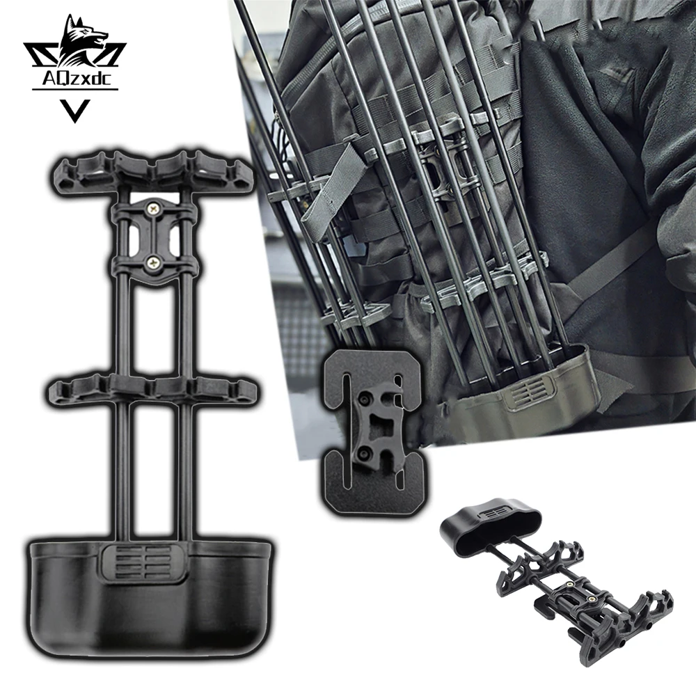 Tactical 5 Ports Quiver Molle System Compatible Quick Draw Quiver with Adapter Plate Compound Recurve Bow Hunting Accessories