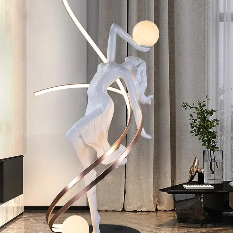 Muse sculpture pendulum floor-to-ceiling hotel lobby window cabinet studio abstract art ornament