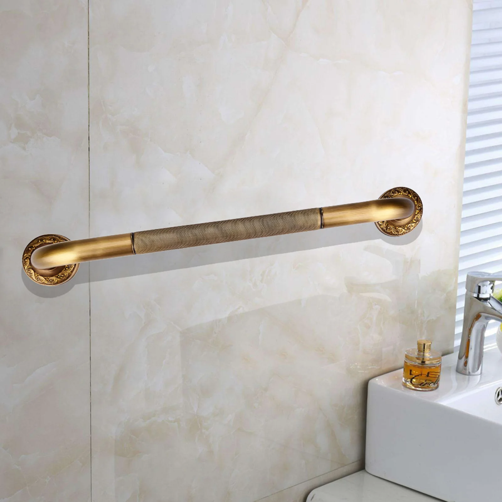 

Antique Style Brass Grab Bar Bathtub Shower Barrier-free Safety Railings Elderly Disabled Anti-slip Handles Bathroom Accessories