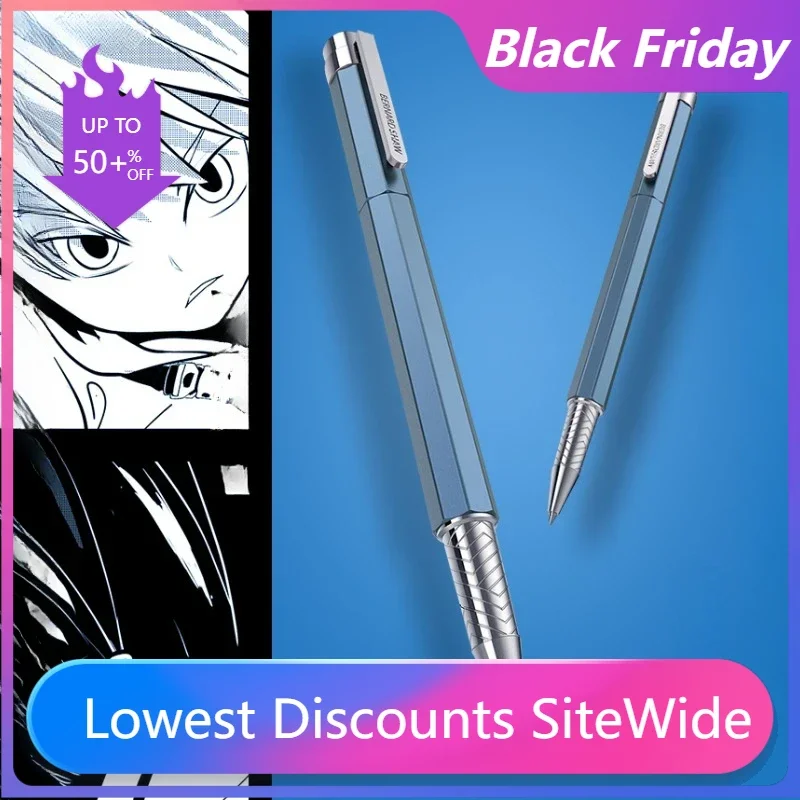 Luxury Metal Rollerball Pen 0.5mm Black Pens for Writing High Quality Mb Gel Pen Octagon Novel Designer Writing Stationery Gift