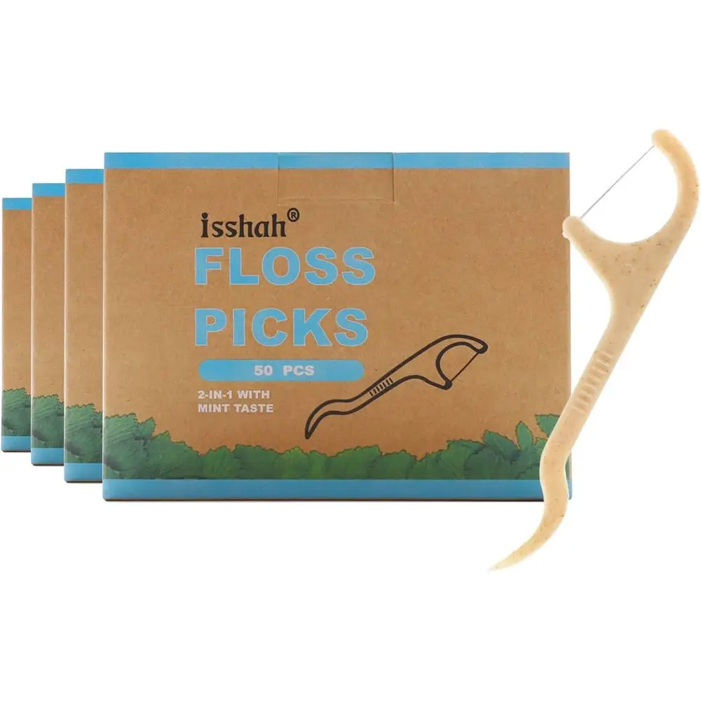 

200 Count Vegan, BPA-Free, PETA-Approved, Sustainable Eco-Friendly Dental Picks with Mint Flavor