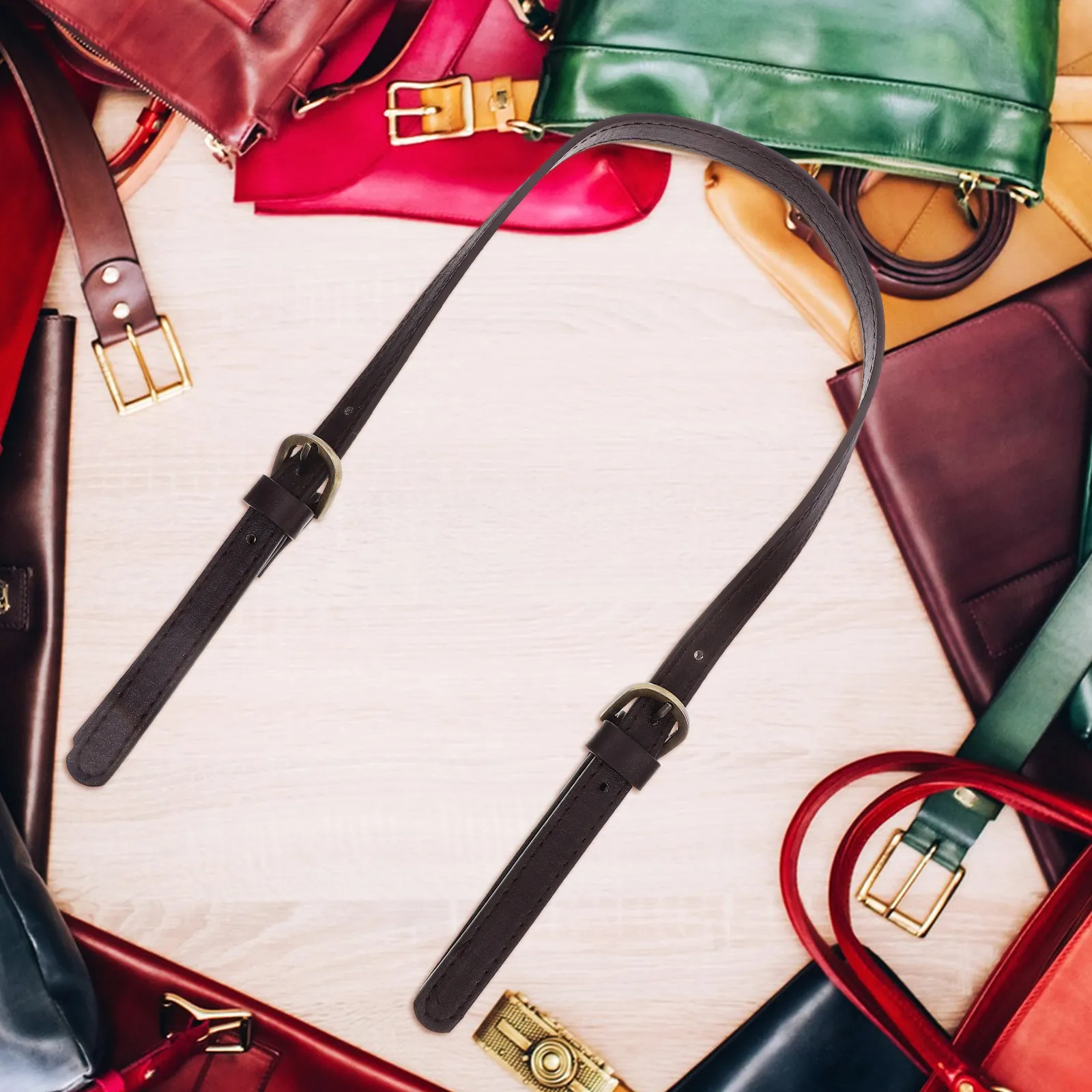 Synthetic Tote Bag Replacement Strap Deep Coffee Adjustable Shoulder Strap for Handbag Clutch Pouch DIY Accessories