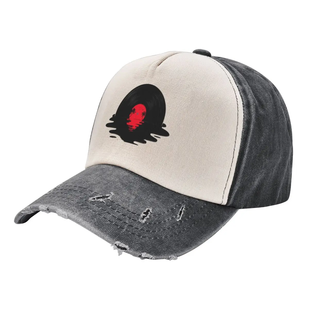 

Vinyl Record Sunset PosterMelting Vinly T Shirt Dripping Cool Baseball Cap Golf Cap Anime Girl Men's