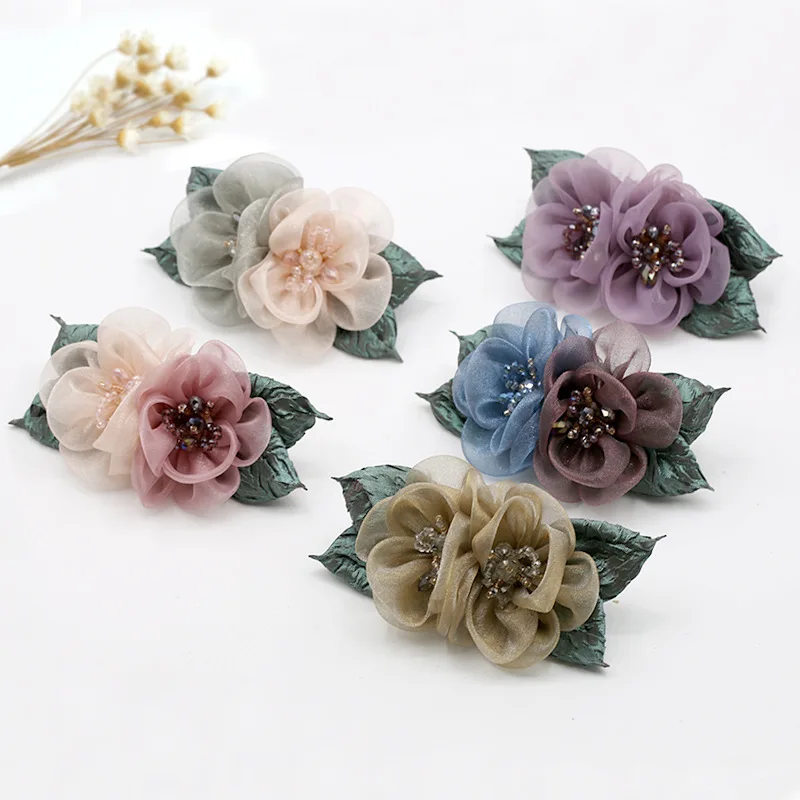 Korean Fashion Hairpin Simple Ponytail Flower Shape Spring Clip Head Flower Headdress Jewelry for Women Hair Accessories