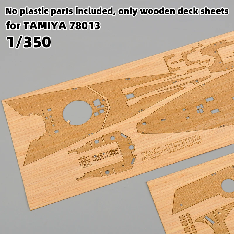 Modell-Upgrade-Teile, lasergeschnittene Holzdeckplatte mit selbstklebender Ankerkette für Tamiya 78013 Battleship Bismarck 1/350 – Detail 1