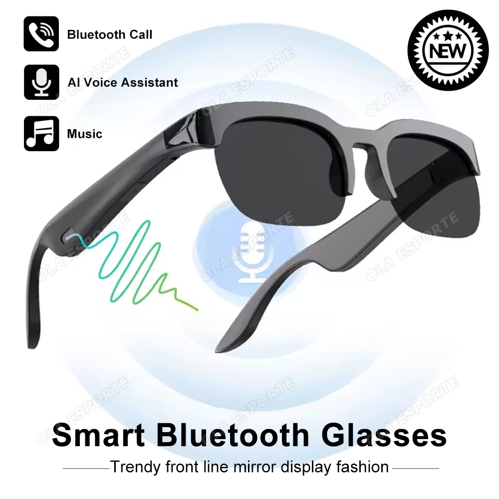 

Умные очки Hands Free Музыка и Bluetooth Солнцезащитные очки для звонков Защита от ультрафиолета Спорт на открытом воздухе Водонепроницаемые наушники для мужчин и женщин