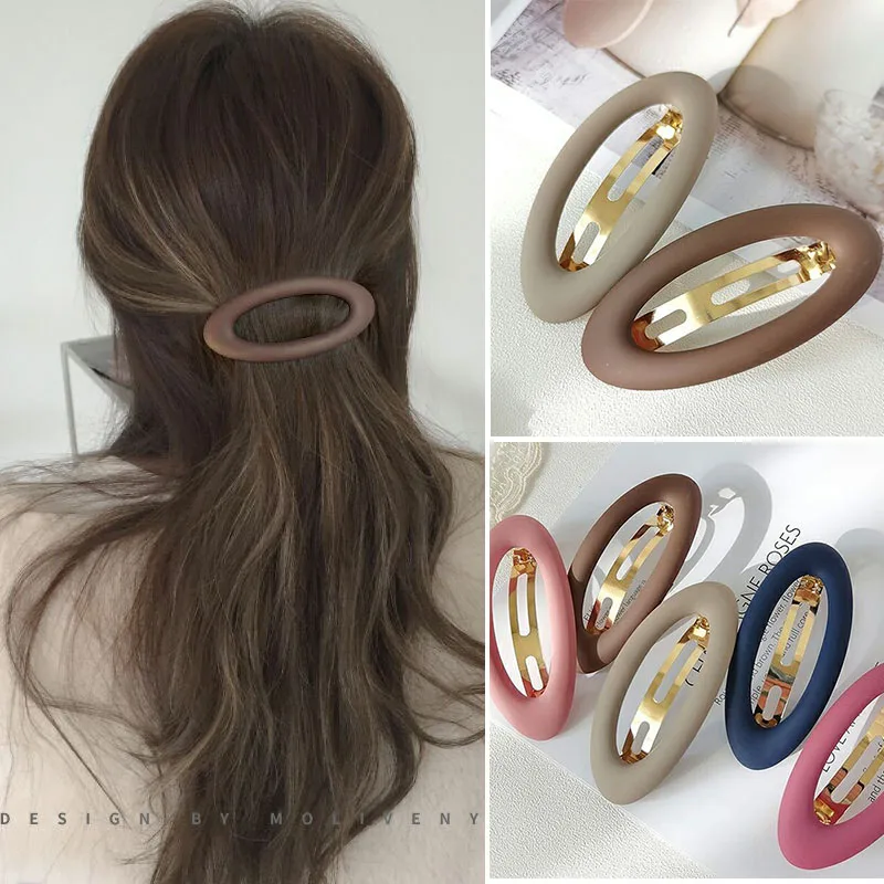 

Fashion Matte Snap Hair Clips for Women Hairpin Hairclips Hair Barrette Ponytail Holder Hairgrips Girls Hair Accessories