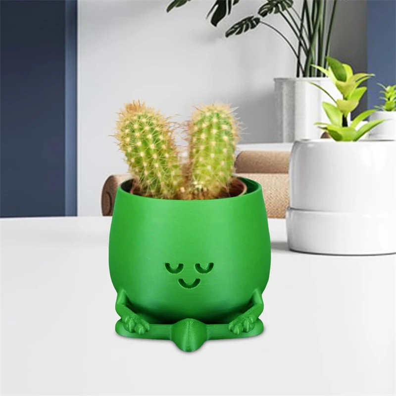 3.14" Happy Face Planter Handmade 3D Printed Cute Guitar Planter Theme Succulent Pot For Guitar Lovers