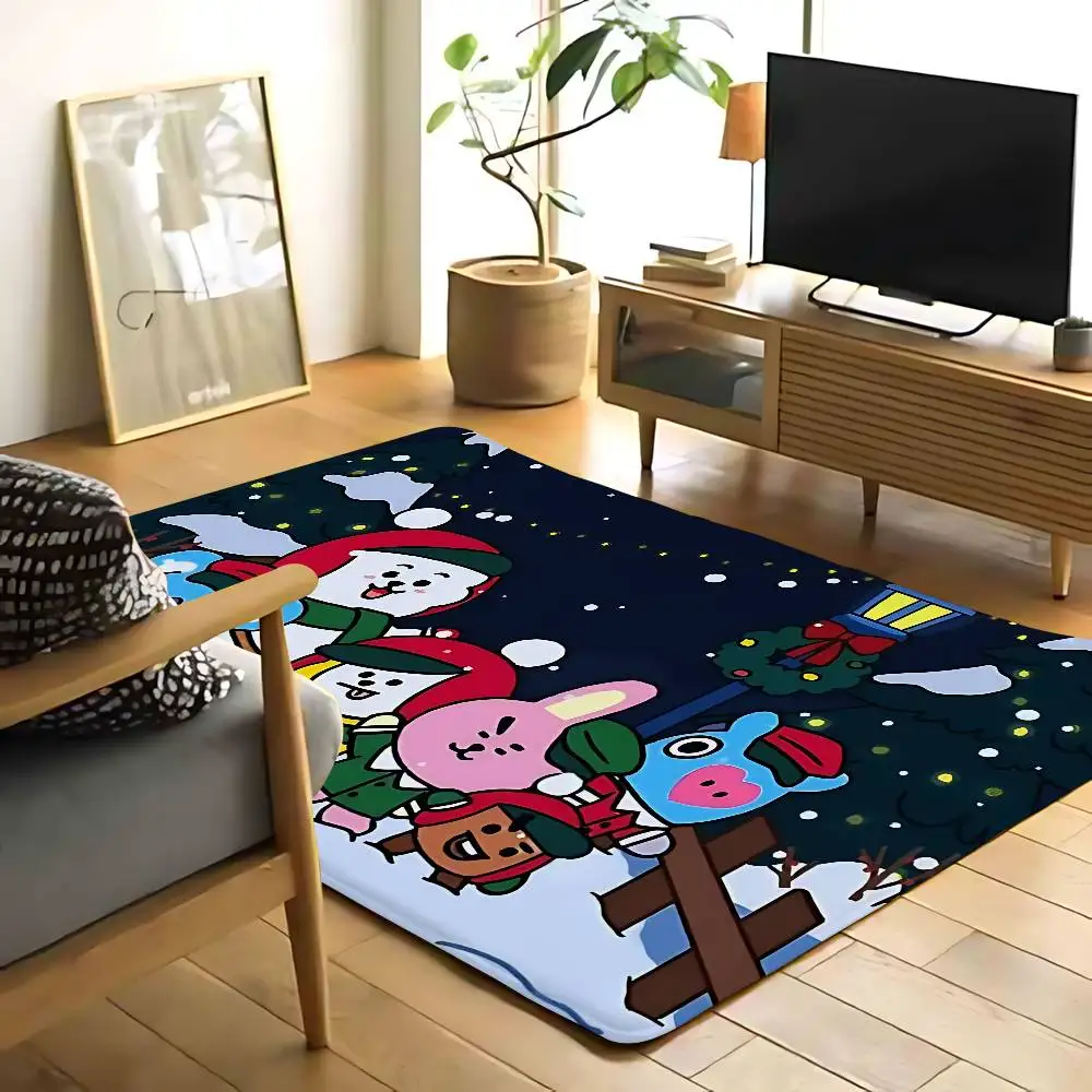 Cute Cartoon-A-bt-21S Kawaii Floor Mat Living Room Rug For Bedroom Welcome Mat Outdoor Rug
