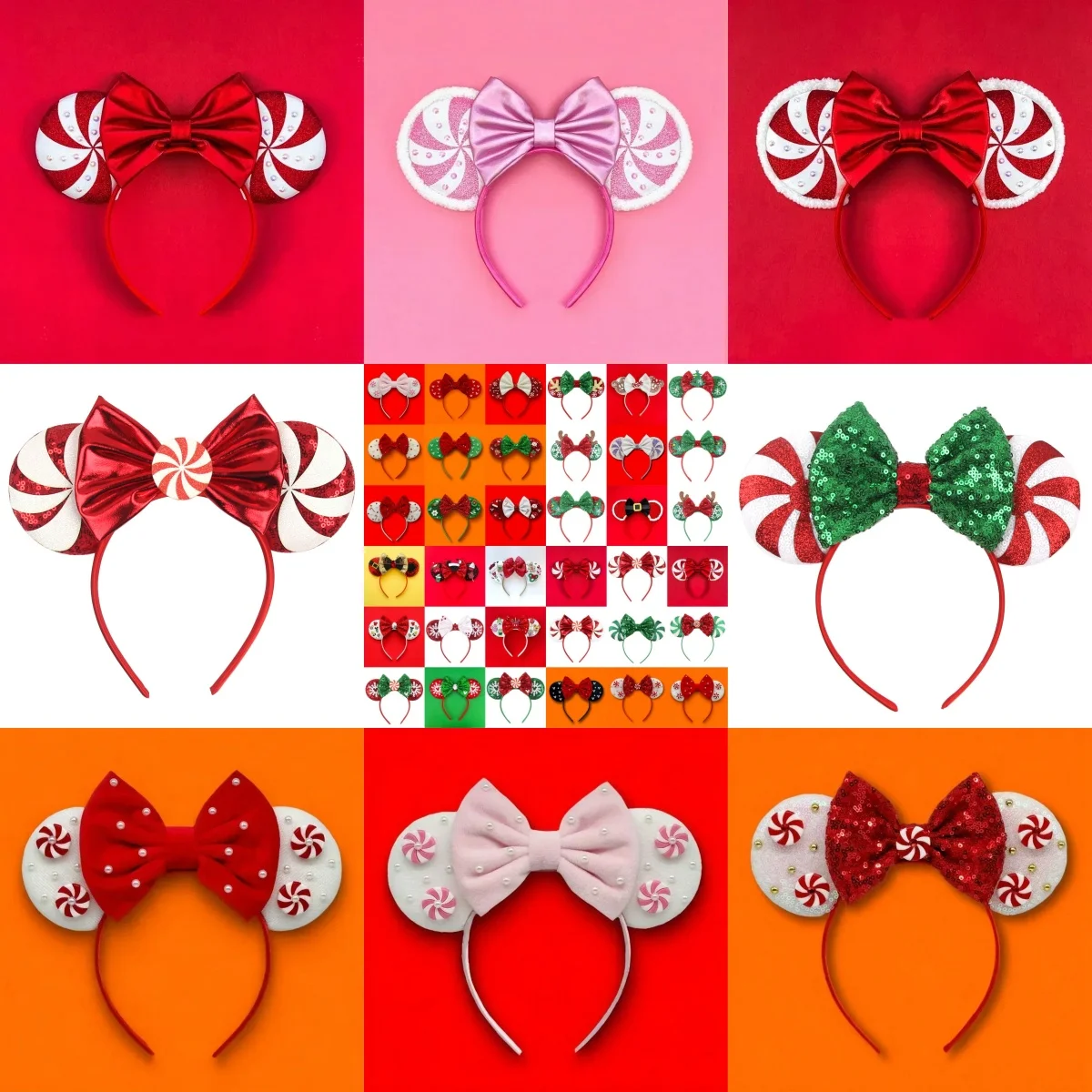 

Disney Snowflake Elk Hairbands Lollipop Candy Plush Antlers Bows Christmas Ear Headband for Adults Kids Women Hair Accessories