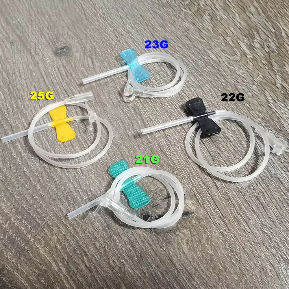 Aguja desechable para recolección de sangre de mariposa, 10 Uds., doble ala, aguja para recolección de sangre, sala de cuidado de mascotas, gatos, perros y animales