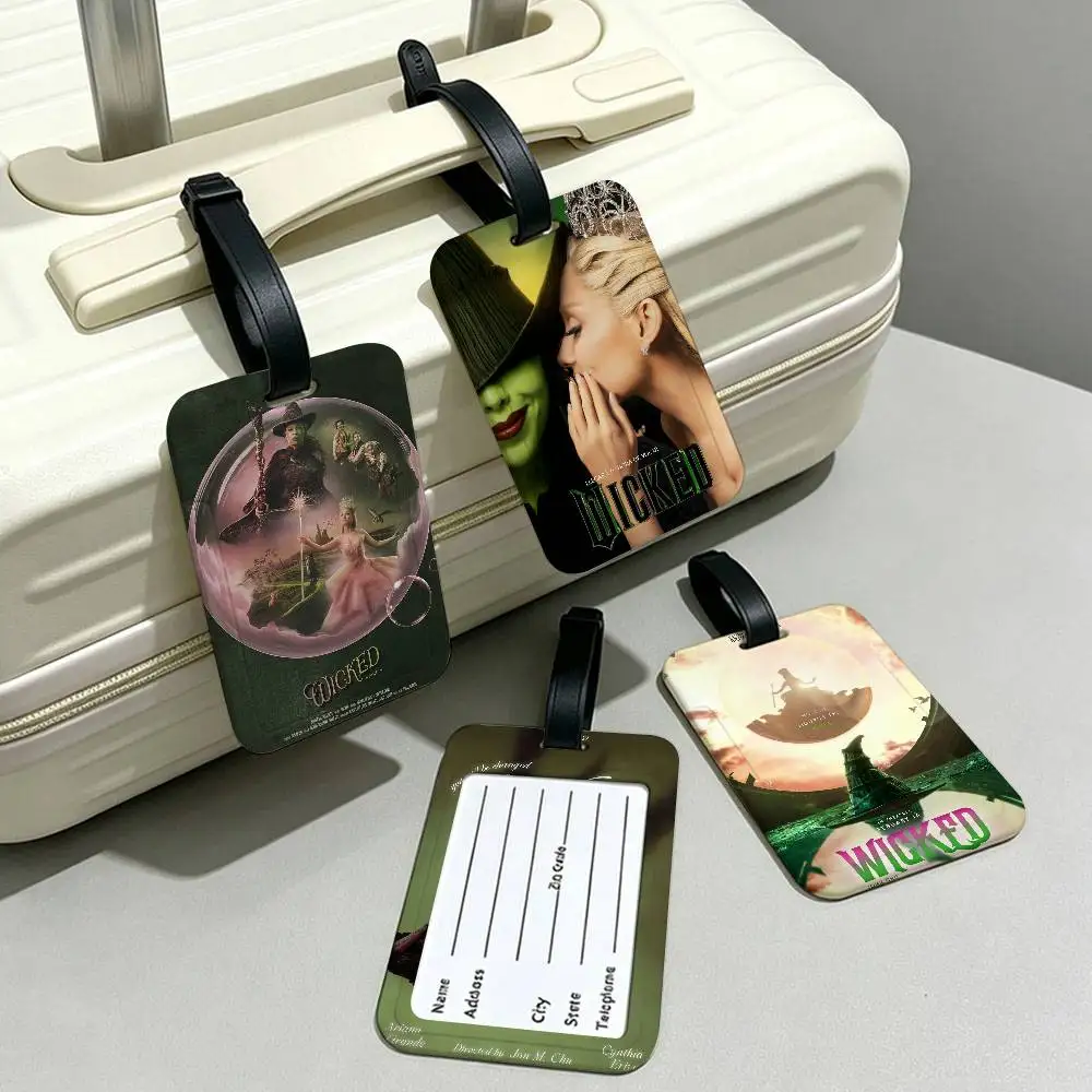 Fantasy Film W-Wicked PVC Anti lost Luggage Identifier Tag Removable Information Card Holder Travel Baggage Tag