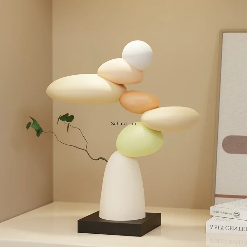 The Floor Standing Decorative Light Next To The Cream Wind TV Cabinet Is Running,living Room Sofa Is Decorated with Moving Gifts