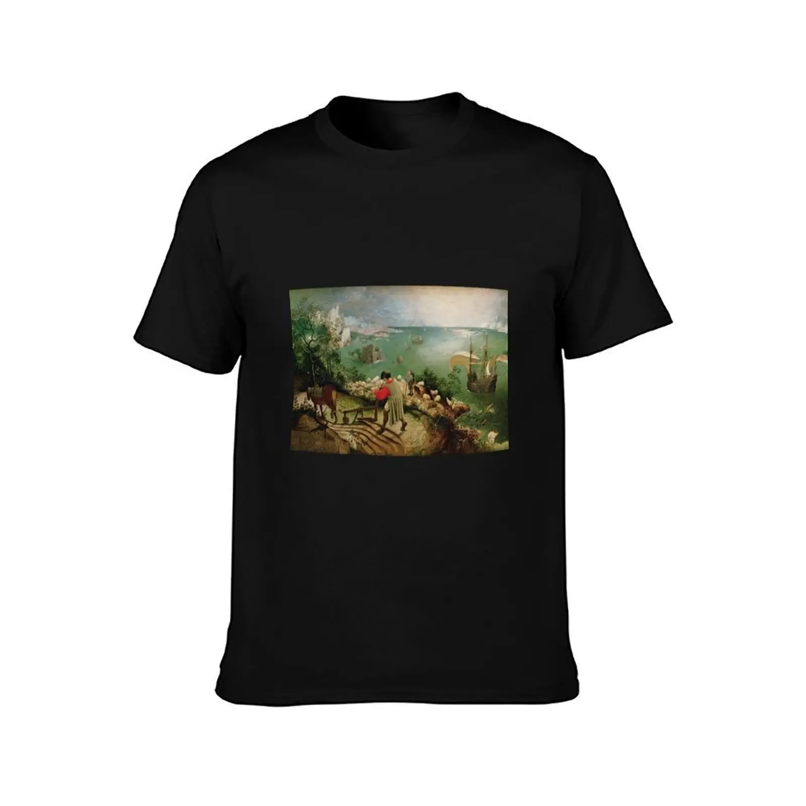 Pieter Bruegel Icarus T-Shirt Summer Casual Cotton Tee Oversized Streetwear Tops Vintage Graphic Print Unisex Men Women