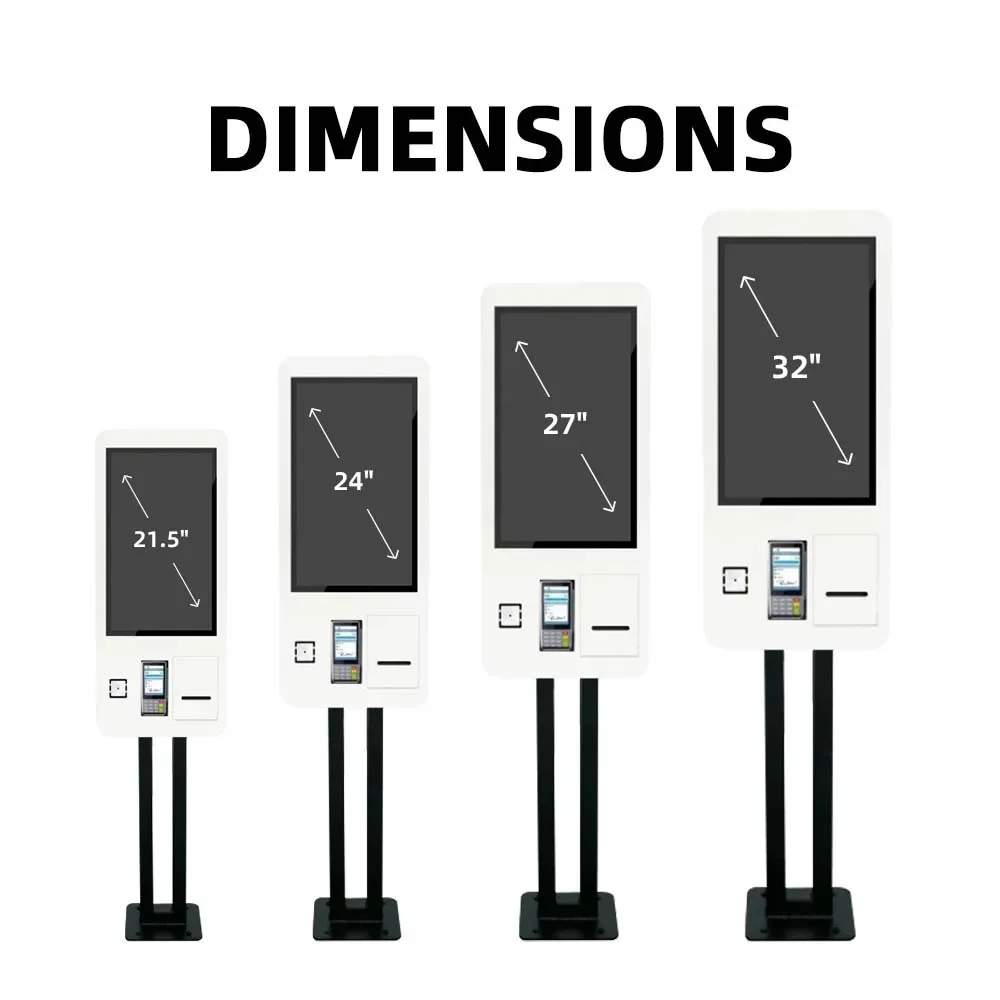 32 Inch Wall Mount Order Kiosk Ordering Machine Order Kiosk For Fast Food Smart Terminal POS Cash Self Service Kiosk