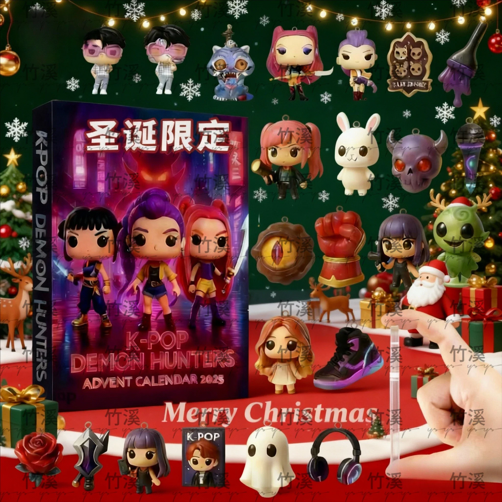 Kpop Demon Hunters Adventskalender Blind Box Speelgoedset - Huntrix, Rumi, Zoey, SAJA, Derpy Tiger Kerstmis Nieuwjaar Cadeau