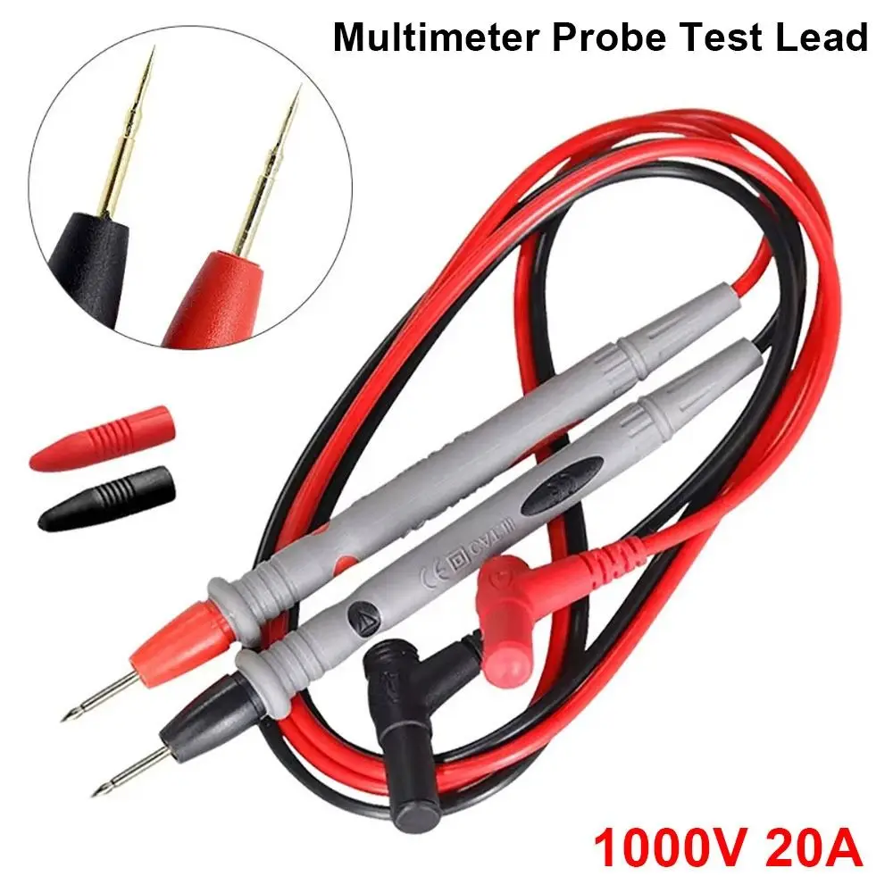 

1Pair Durable 1000V 20A Multimeter Lead Soft Silicone Universal Probe Test Lead Banana Plug for Digital Multimeters