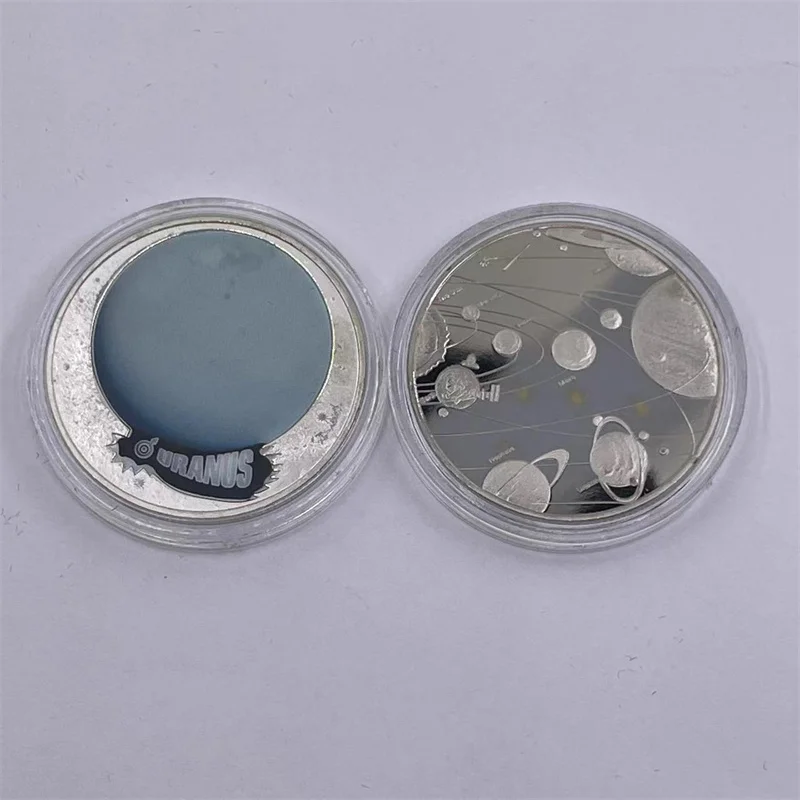 10types Solar System Silver Coins SOLAR SYSTEM. COIN COLLECTION PLANETS. EARTH.MARS.SUN Souvenirs