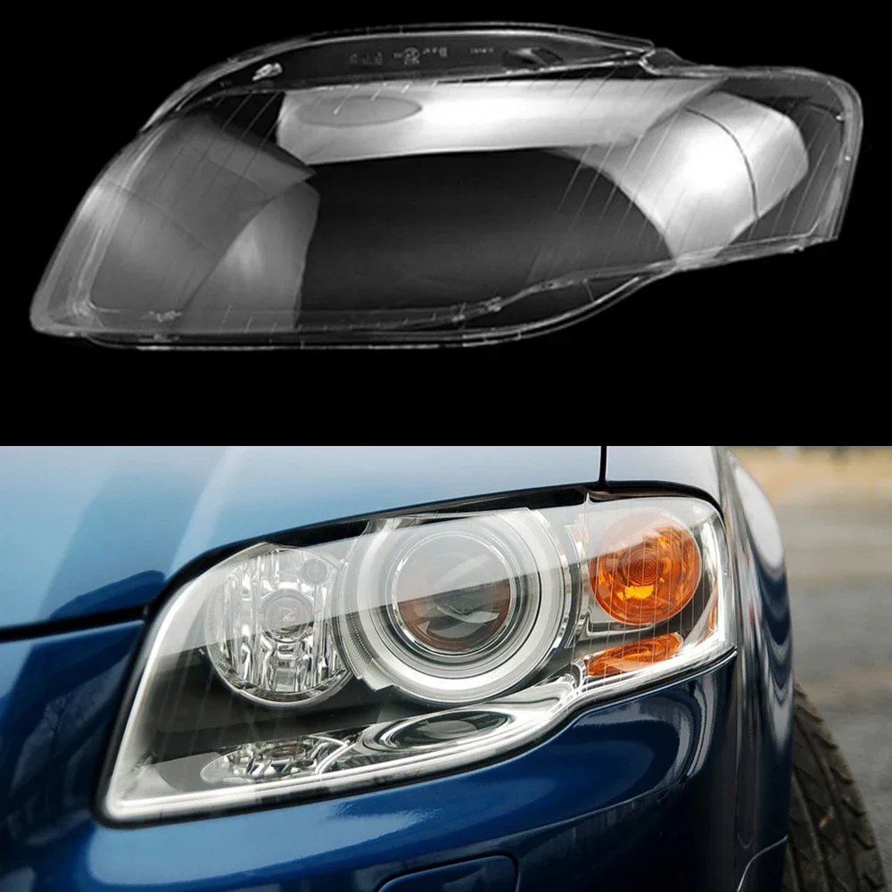

Для Audi A4 B7 2006-2008 абажур прозрачный абажур линза крышка фары корпус из плексигласа черный край