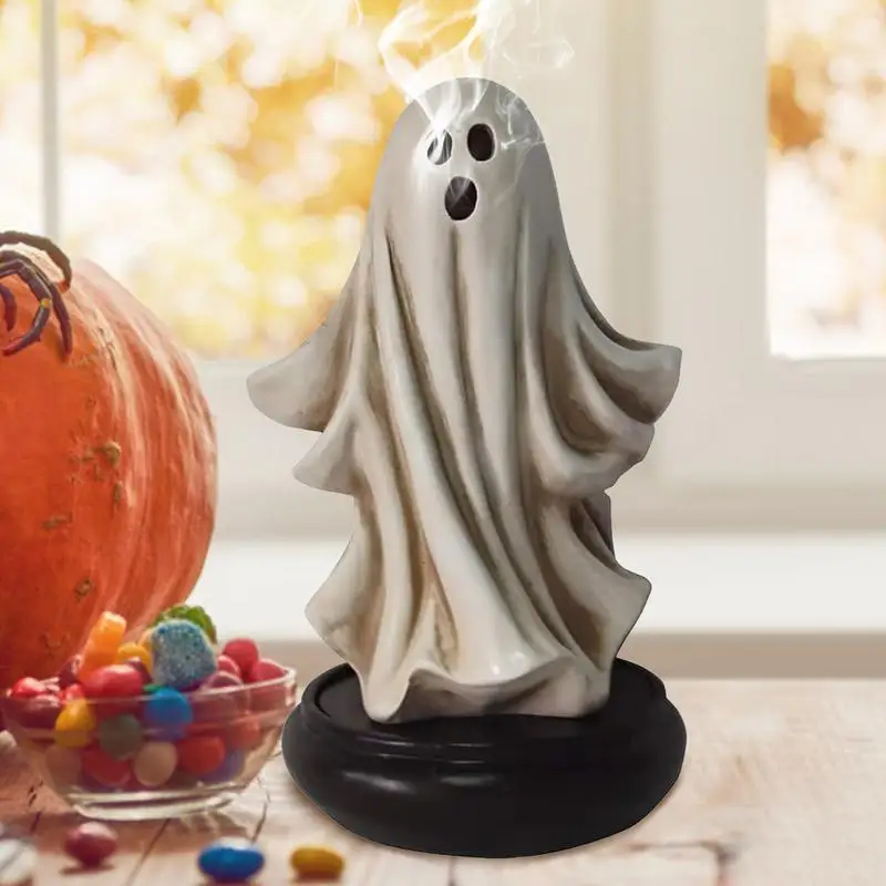 Resin ghost incense burner cute ghost incense holder cute horror design home decoration suitable for home holiday decoration