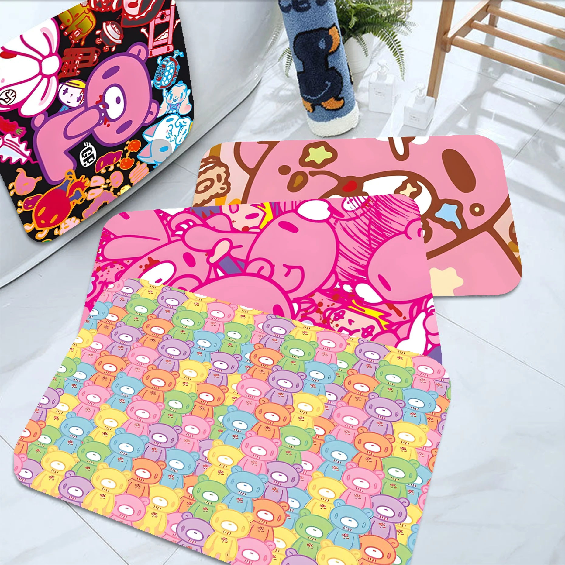 

Cartoon G-gloomy Bear Floor Mat Bath Mat Nordic Style Home Doormat Bathroom-Toilet Mats Bedroom Welcome Doormat