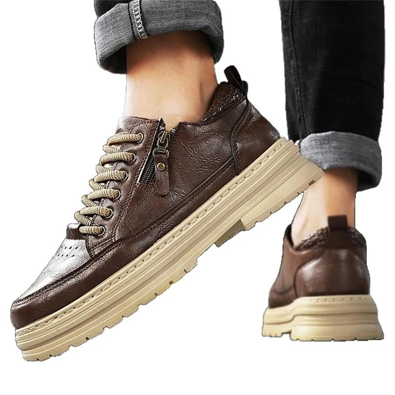 2025 خريف/شتاء نمط جديد خمر طبعة محدودة منخفضة أعلى سميكة سوليد الرجال أحذية رياضية غير رسمية عصرية متعددة الاستخدامات