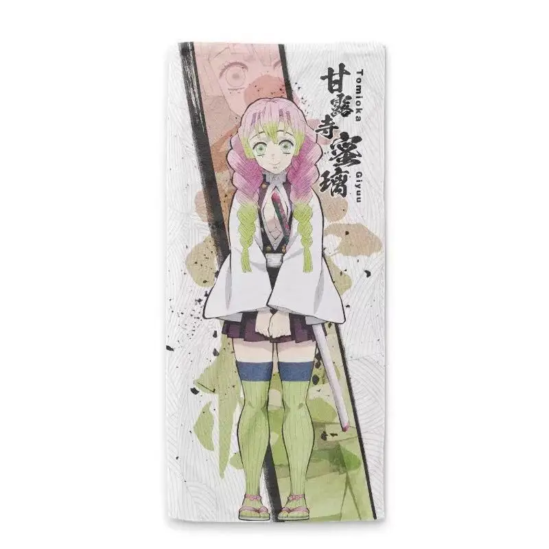 Anime Demon Slayer Cosplay Water Absorption Bath Towel Soft Kerchief Cartoon Cotton Full Color Handkerchief Birthday Xmas Gift