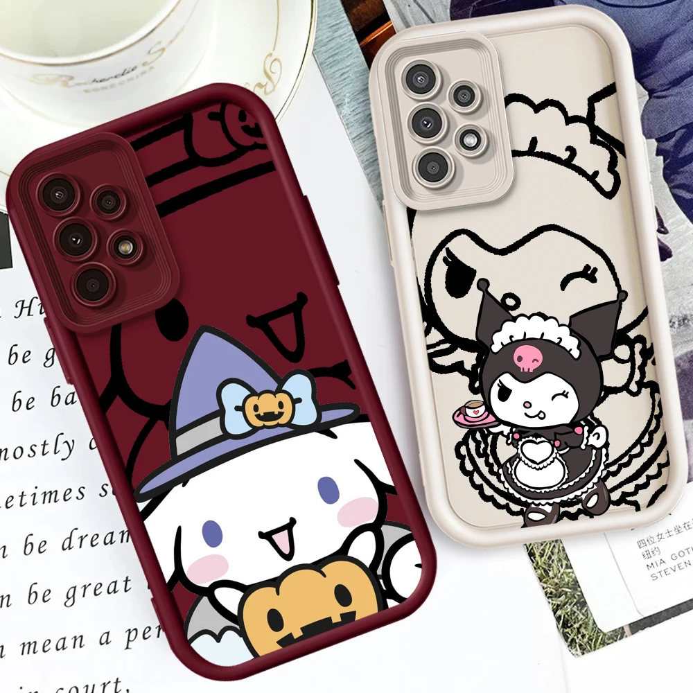 S-Sanrio Cute Cartoon Anime For Samsung A73 A71 A54 A53 A52 A51 A33 A32 A21S A14 A13 A12 A03 A04 A05 5G Eye Ladder TPU