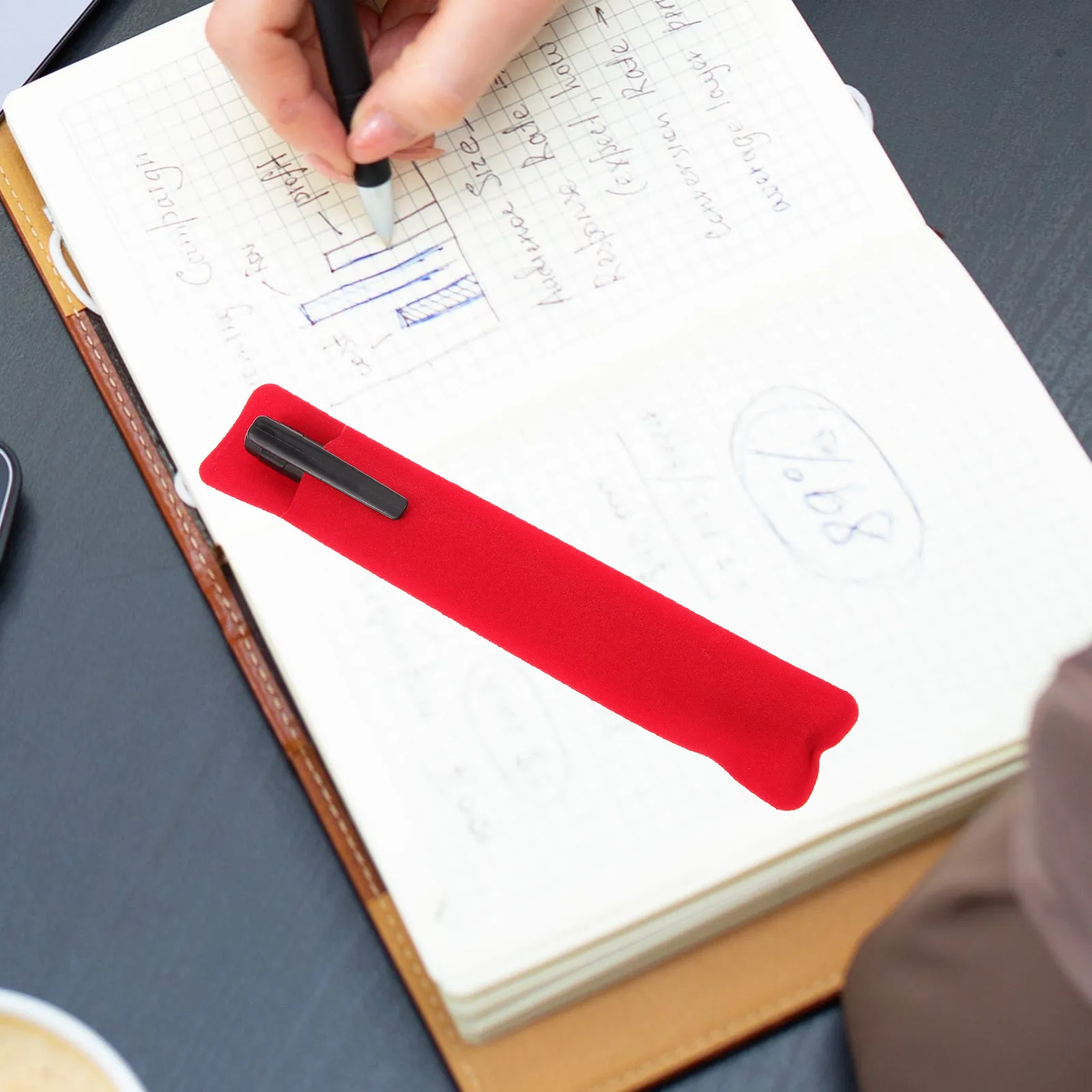 20pcs PVC Flocked Cloth Pen Sleeves Square Cap Pen Cases for Fountain Pens Markers Protection Gift Packaging Bags