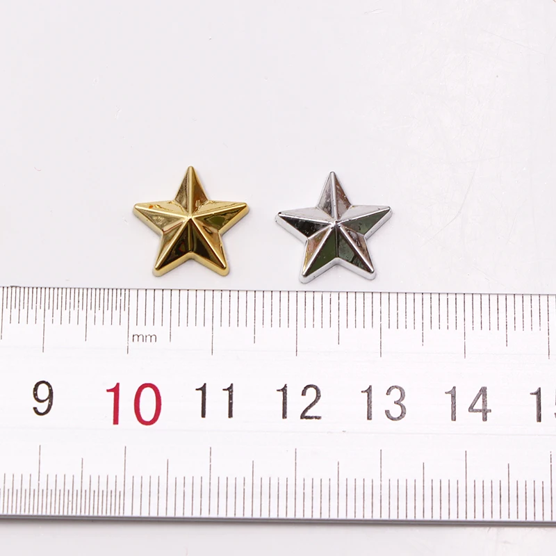 100Pcs Gold Silver Gun Black Shiny Metallic Flatbacks Star Christmas Embellishments Scrapbook Cardmake Shoes Bag Garment Accesso