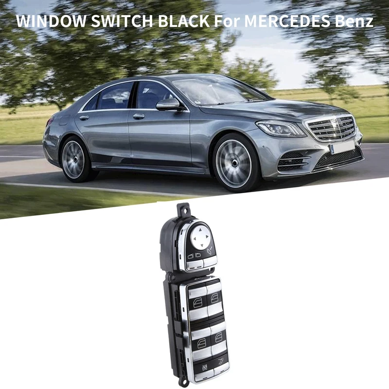 A2218213851 Car Left Driver P-Fold Window Switch Black For MERCEDES Benz S450 S550 S600 S63 (W221) 2007-2009