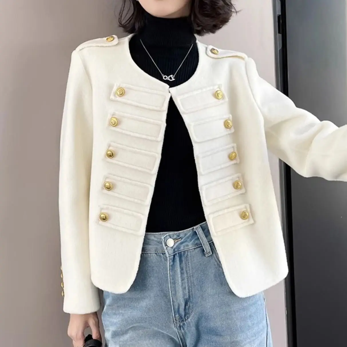 Cappotto o-collo di piccola fragranza per le donne giacca Blazer corta doppiopetto di lusso di alta qualità moda coreana primavera autunno nuovo