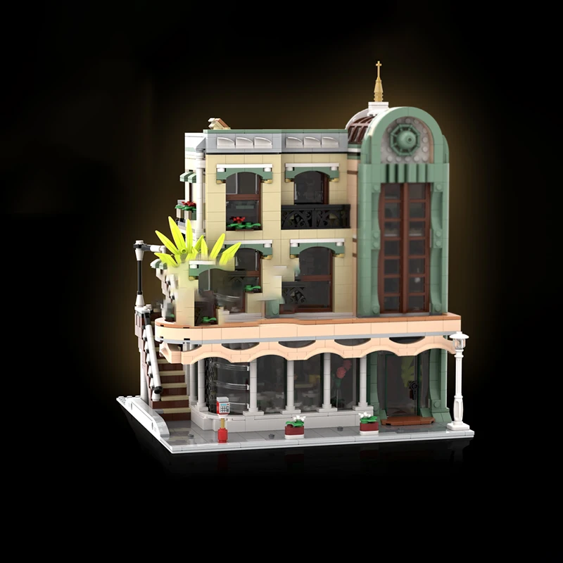 Modelo City Street View, ladrillos de construcción MOC, barra central de ciudad, tecnología Modular, regalos, vacaciones, montar, juguetes para niños, traje