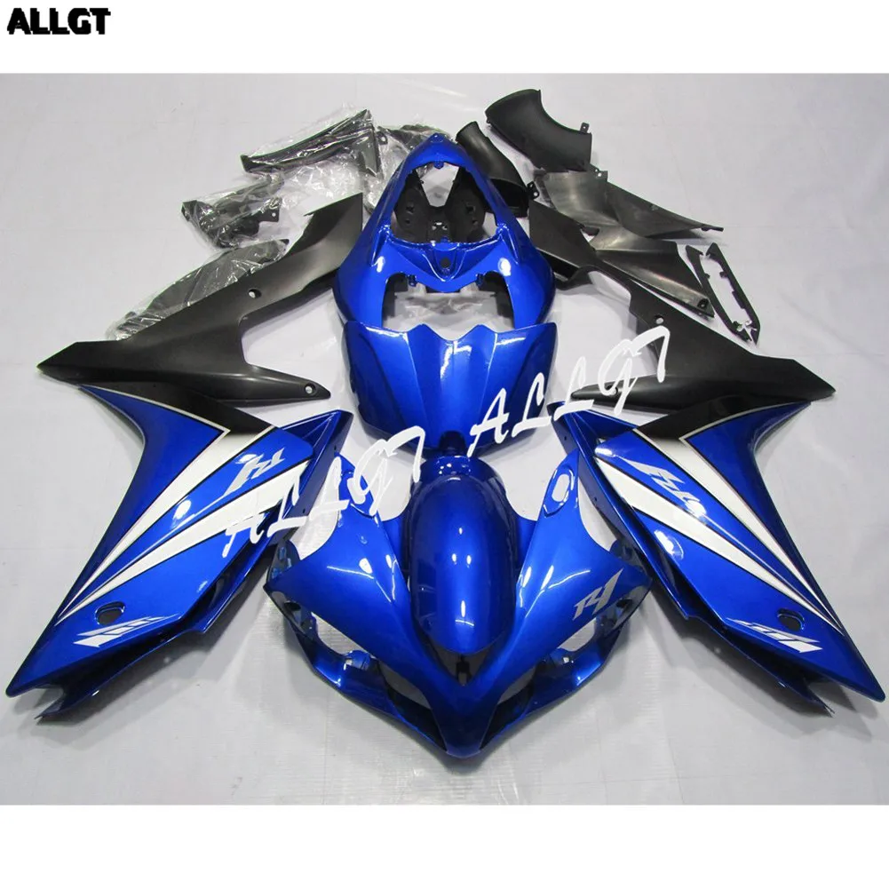 ALLGT Motorcycle Blue & Matt Black Painted With Graphic Fairing Kit for Yamaha YZF R1 2007-2008