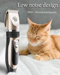 Cortaúñas y afeitadora de pelo silenciosa para perros y gatos